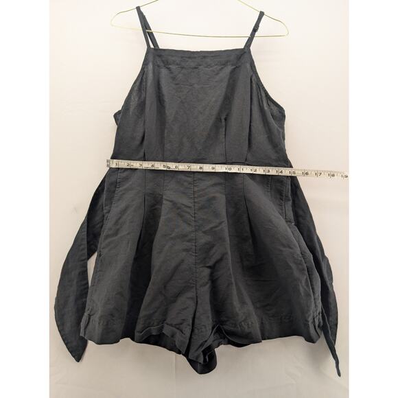 NWOT Madewell Tie-Waist Romper in True Black size 4 - Picture 7 of 9